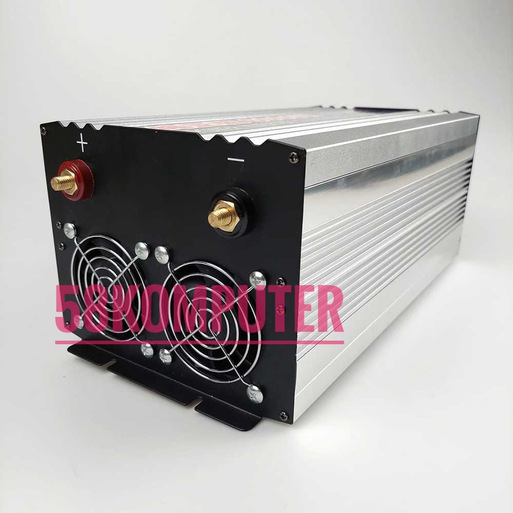 Power Inverter 6000W DC 12V/24V to AC 220V 2 USB Port LED BERKUALITAS Car Power Inverter Dc To Ac Inverter Pure Sine Wave DC 12V/24V To AC 220V 6000W 2 USB Port LED Mengubah arus DC ke AC
