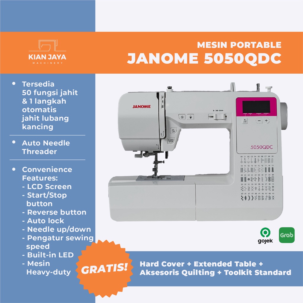 Mesin Jahit Portable Janome 5050QDC