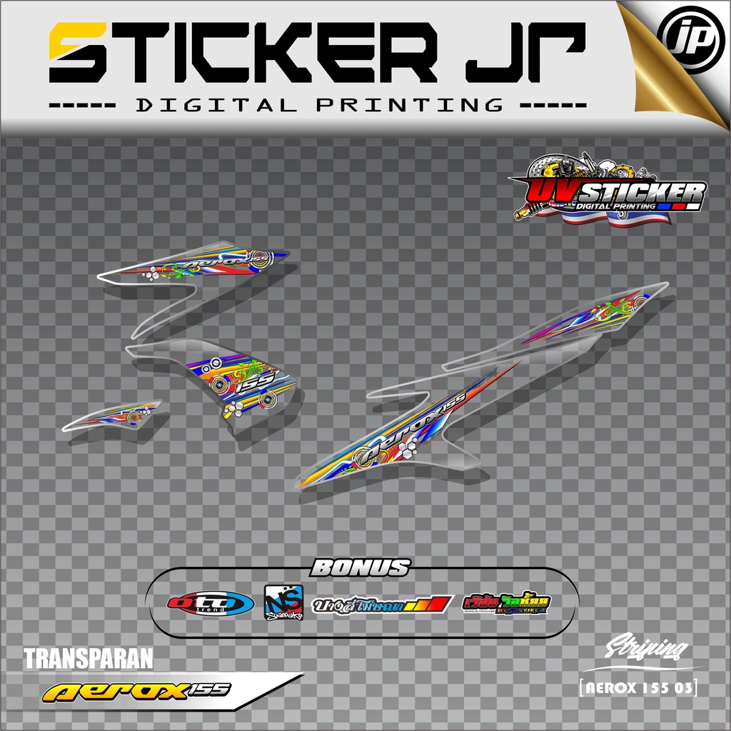 Striping AEROX 155 Transparan Thailook - Striping Transparan Yamaha AEROX 003