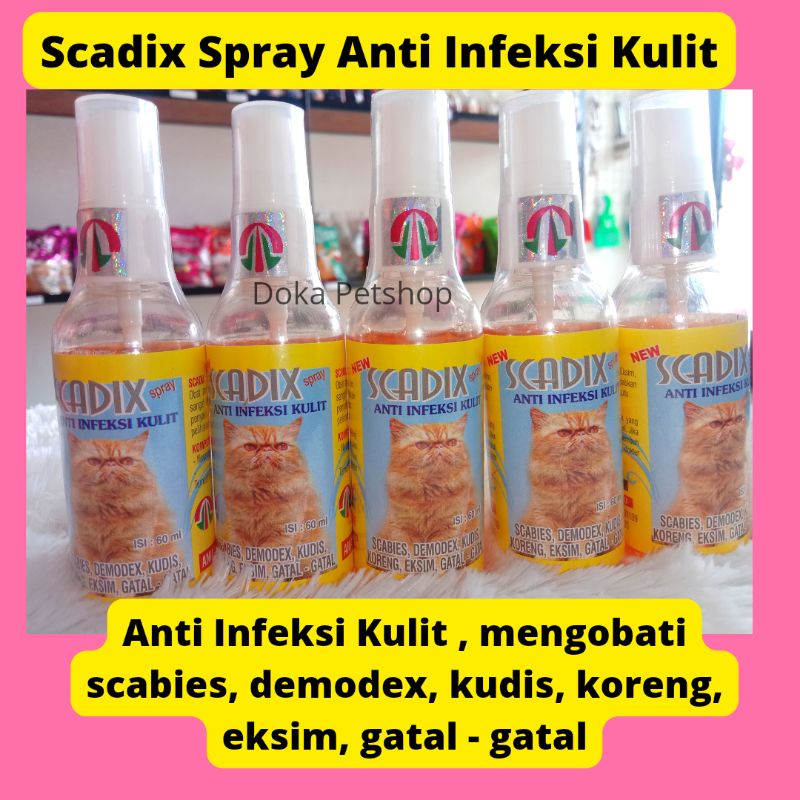 Scadix Spray Obat Anti Infeksi Kulit Kucing Gatal koreng