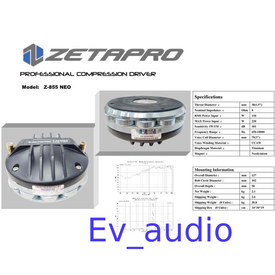 Driver Tweeter ZETAPRO Z-855 NEO / Z 855 / Z885 Neo Original