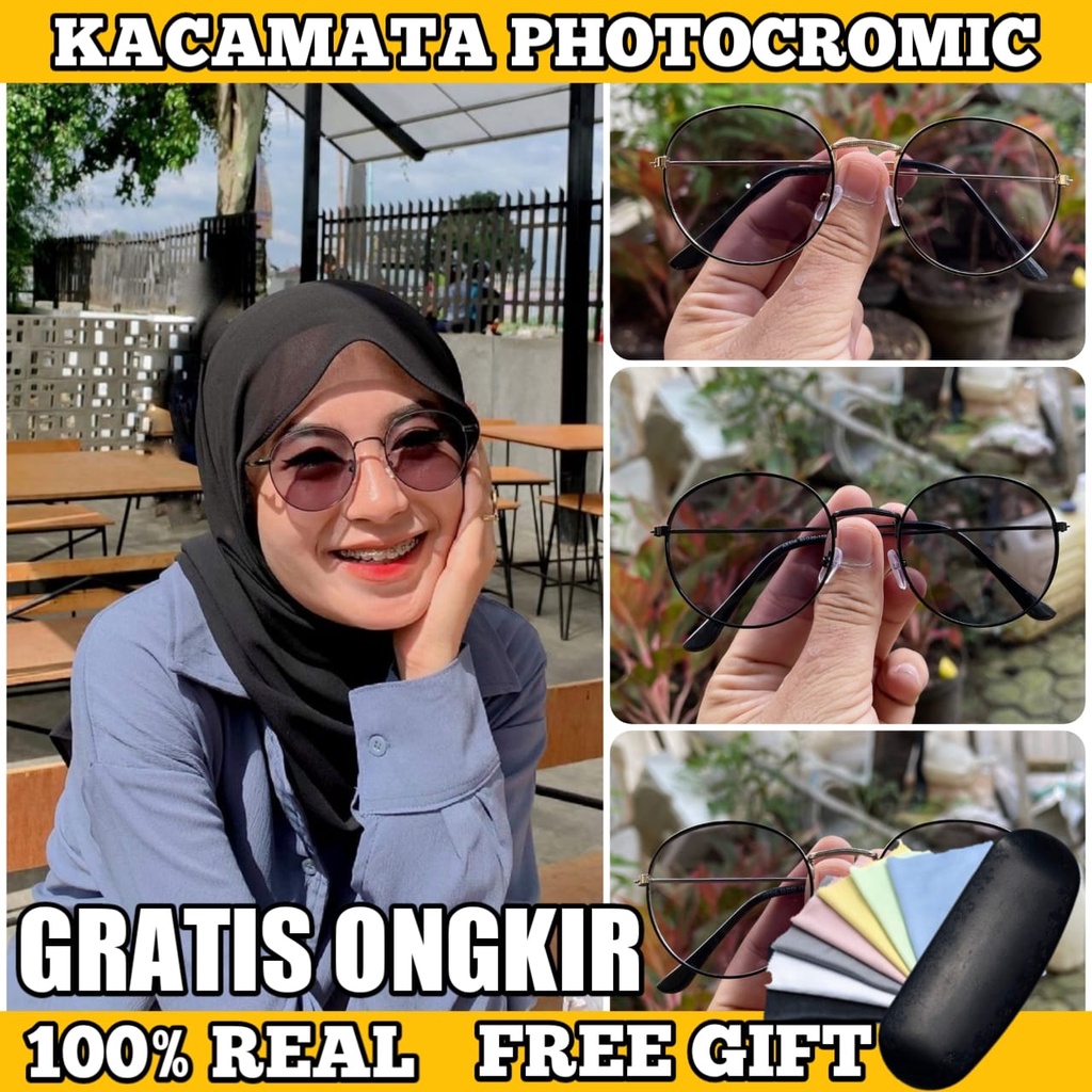 Kacamata Photocromic Hitam Anti Radiasi Korea Potocromic Murah Plus Fotocromic Normal 1920 COD