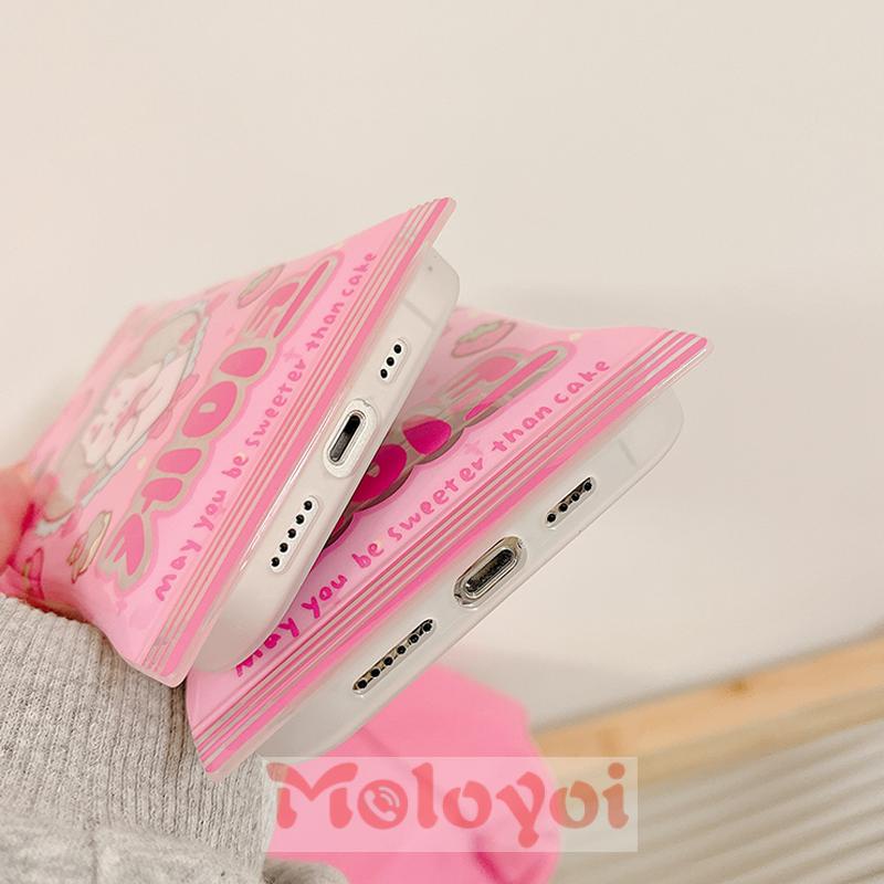 Soft Case Motif Strawberry Kelinci Hati Untuk iPhone 11 8 7 6 6s Plus XR 14 12 13 Pro Max 14 Plus X XS Max SE 2020