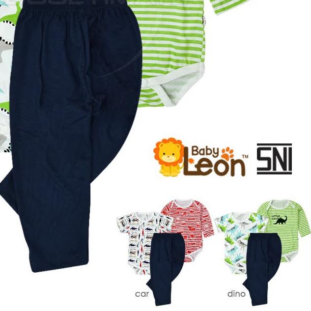 0-12m BABY LEON Set 3in1 Baju Jumper pendek panjang celana Bayi Bayi SET-SK02 Katun Single Knit baju
