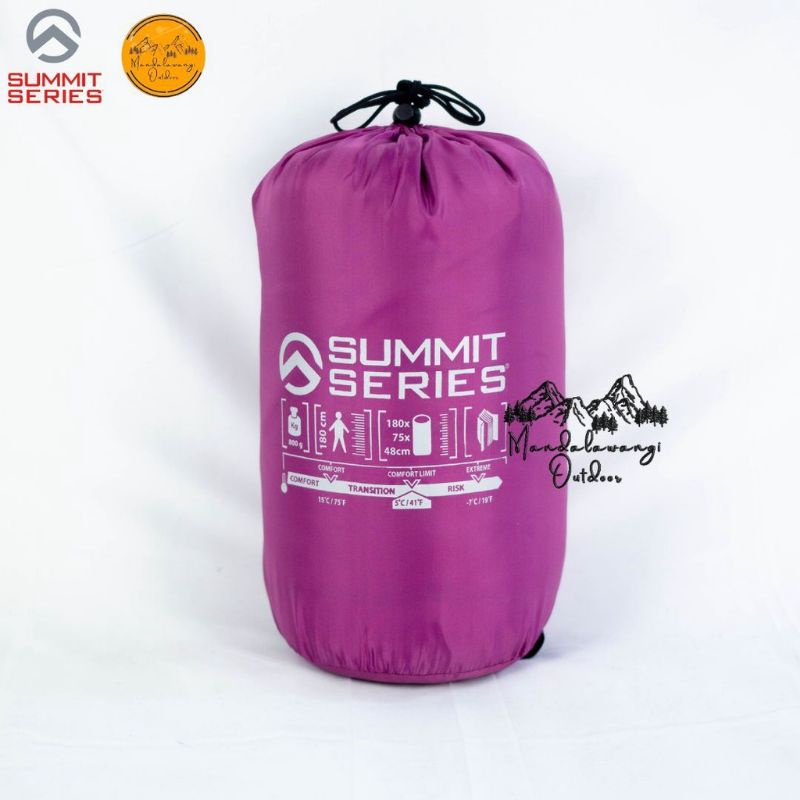 Sleeping Bag Summit Series polar bulu tebal Ukuran 195-75 cm