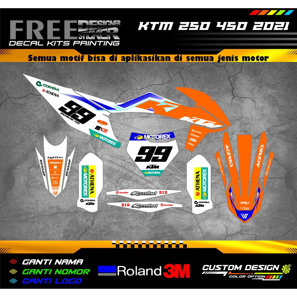 Decal Stiker Motor KTM 250 2020-2021 WS009