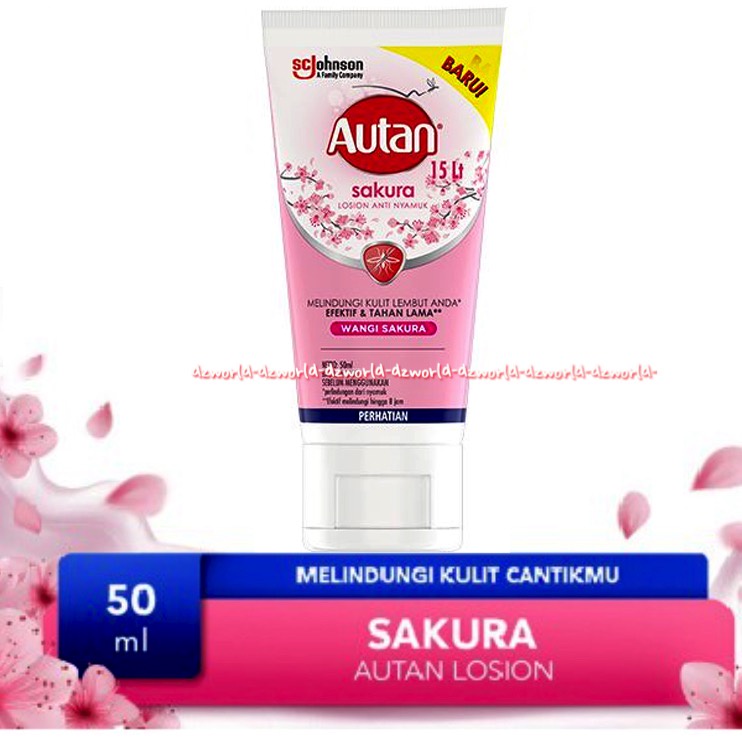 Autan Sakura Floral 50ml Lotion Krim Anti Nyamuk Krim Bebas Nyamuk Wangi Bunga Mosquito Cream