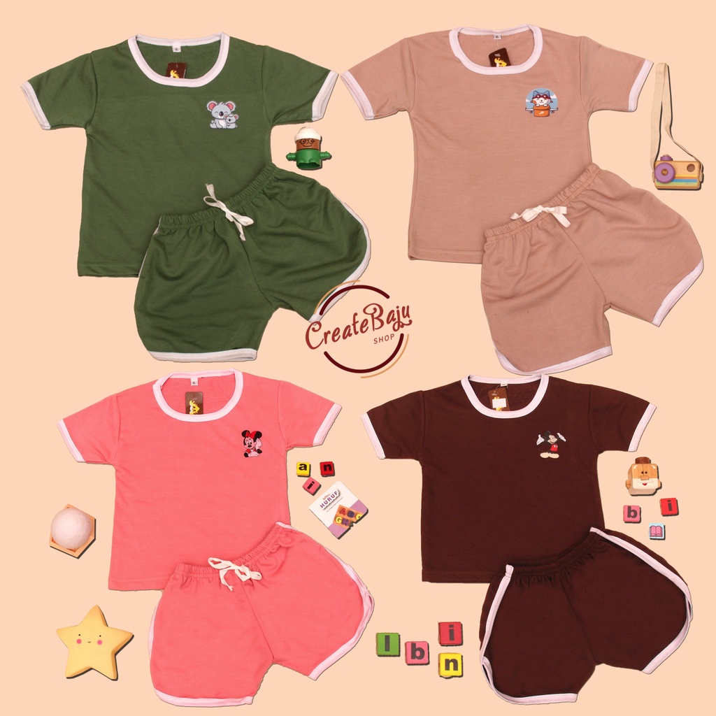 SETELAN ANAK POLOS CHUPA SETELAN ANAK POLOS UNISEX LENGAN PENDEK