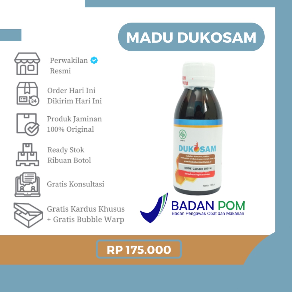 DUKOSAM - Madu Herbal kolesterol & Asam Urat 100% Aman - madu herbal - obat asam urat Terlaris / Her