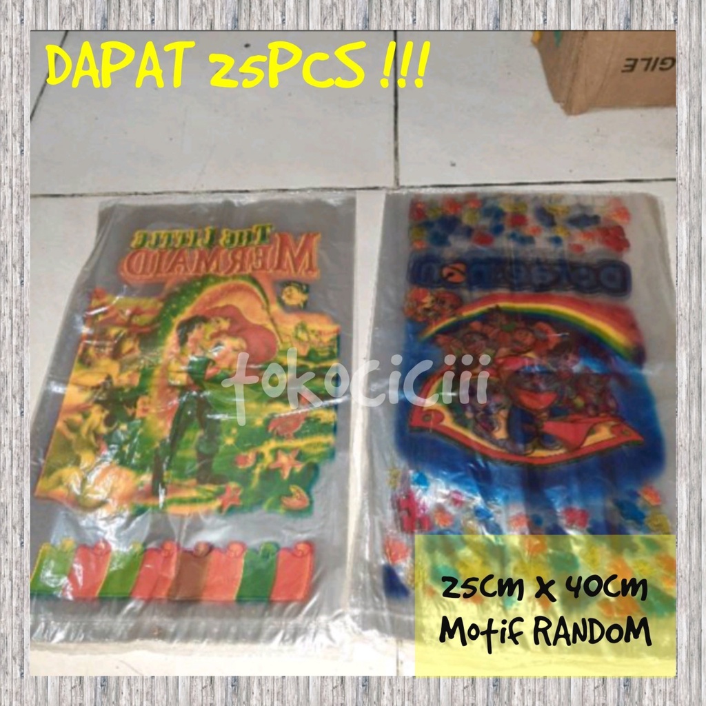 Plastik ulang tahun karakter besar 25 x 40cm