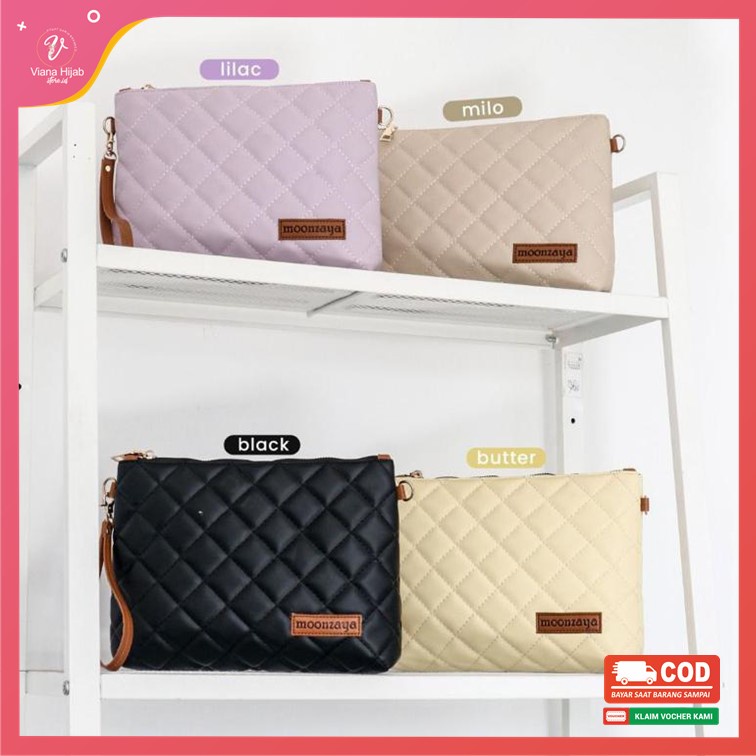 Sling Bag Wanita Clutch Wening By Moonzaya Hand Bag Dompet Pouch Tas Tangan Mini Bahan Syntetic Leat