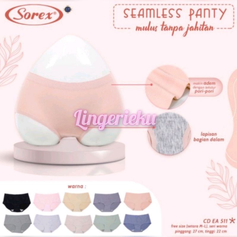 Sorex 511 CD Celana Dalam Wanita Segitiga Seamless Tanpa Jahitan Anti Nyeplak Berpori