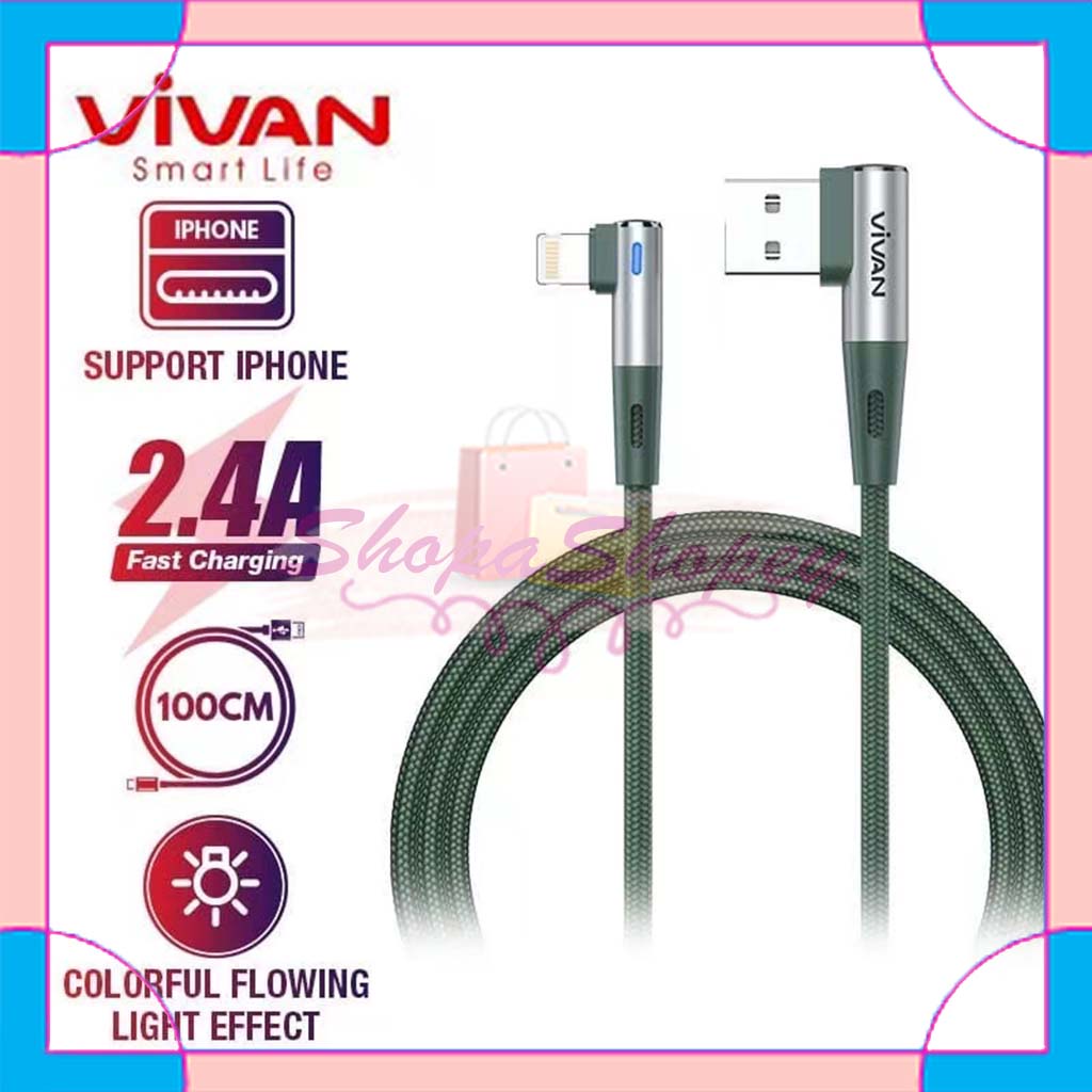 Kabel Gaming Lightning VIVAN BWL100S Kabel Data Lightning 2.4A Gaming Cable Garansi Resmi 1 Tahun