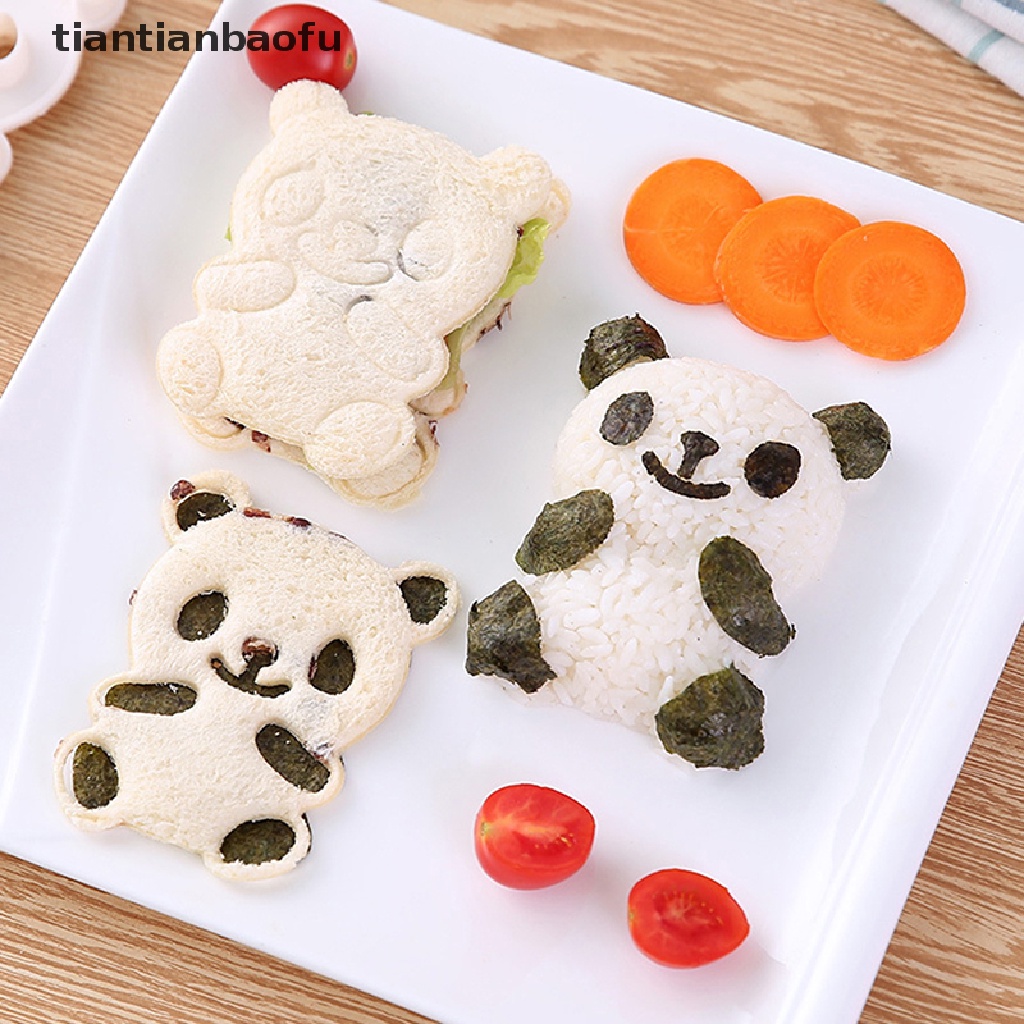 4 in 1 Cetakan Pemotong Nasi Onigiri Sushi Sandwich Bentuk Panda DIY