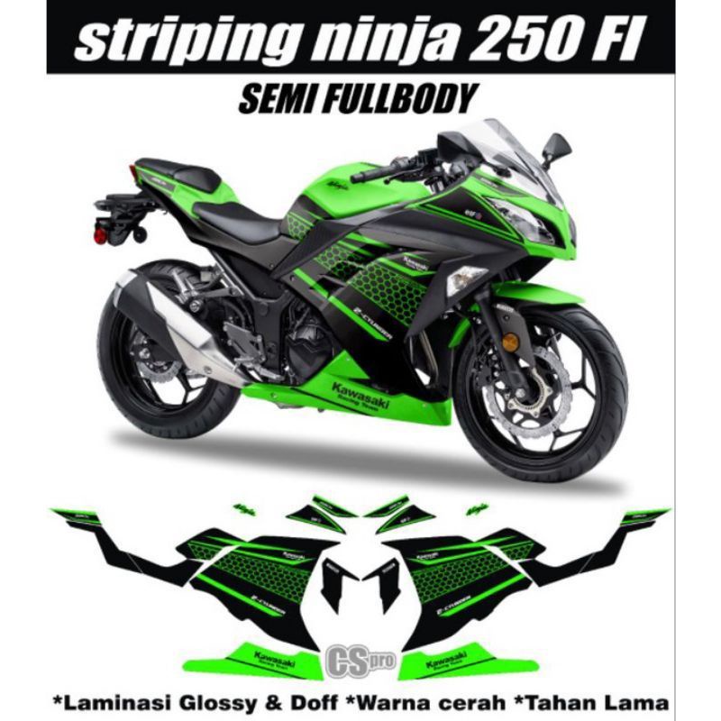 Stiriping Stiker Motor Ninja 250 Fi Semifull / Sticker Decal Kawasaki Ninja Fi 250cc LIVERY KRT / ni