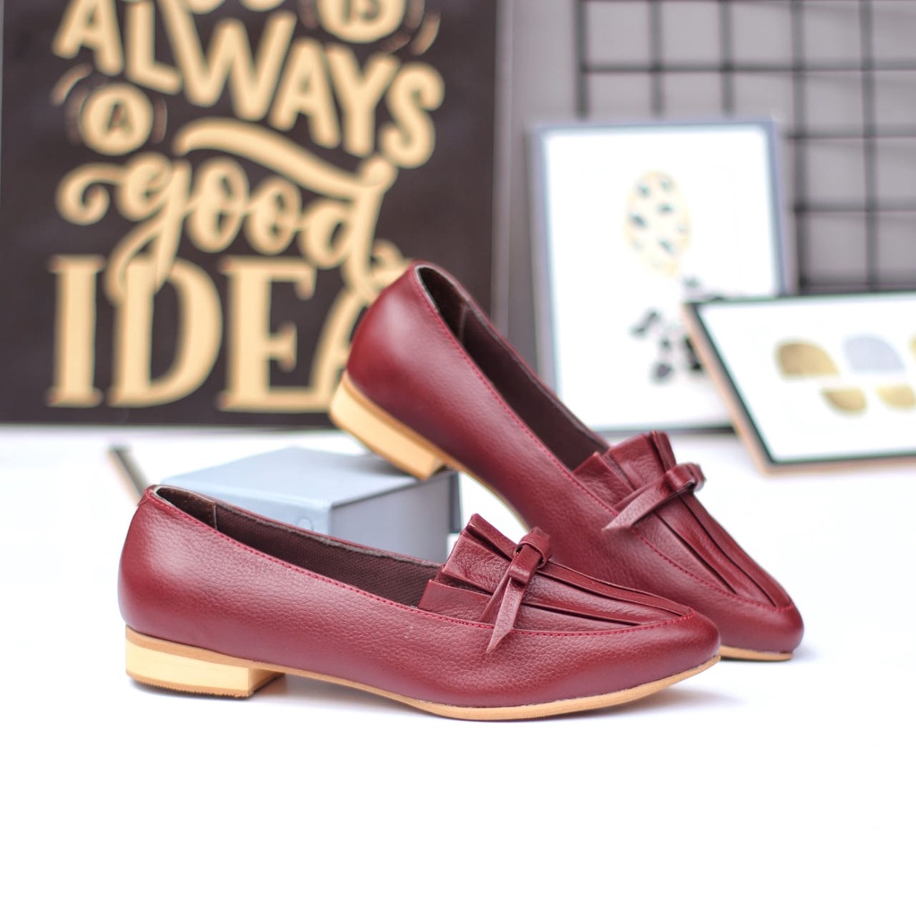 GRANDABLE CITRA Sepatu Flat Kulit Asli Casual Formal Kerja Kondangan Wanita Original Murah