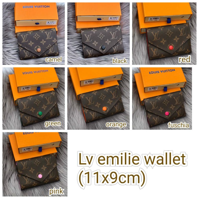 Dompet lv Emilie Pendek Fre Box ,Fashion Dompet Lipat Import