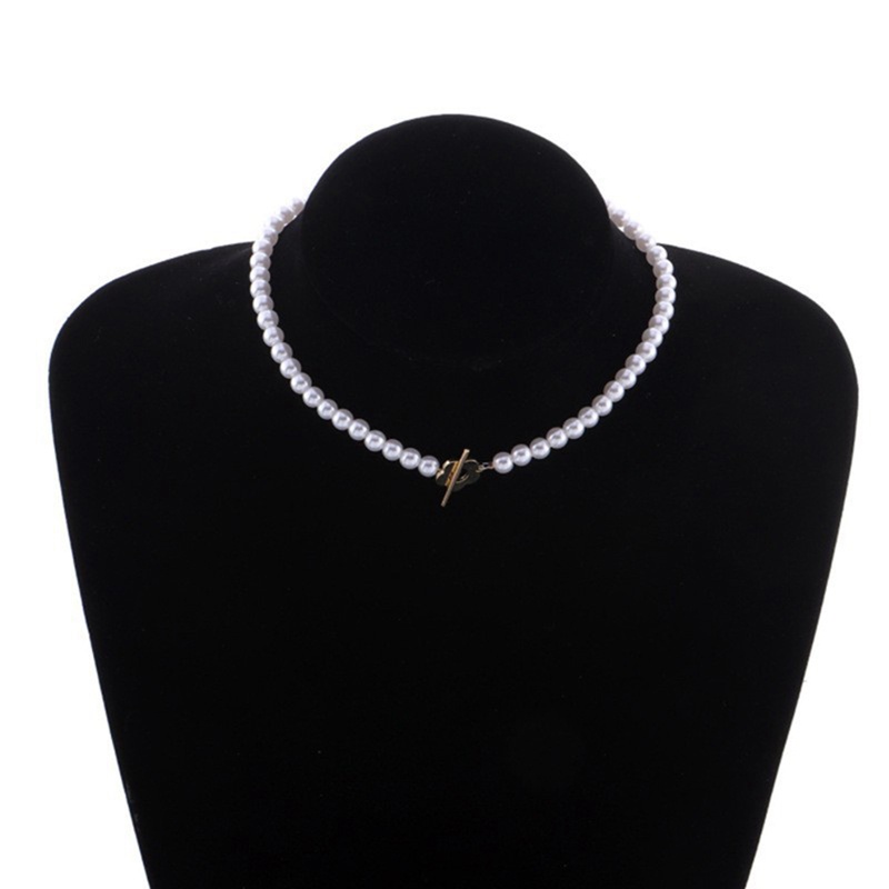 Kalung Choker Mutiara Handmade Warna Putih Untuk Wanita