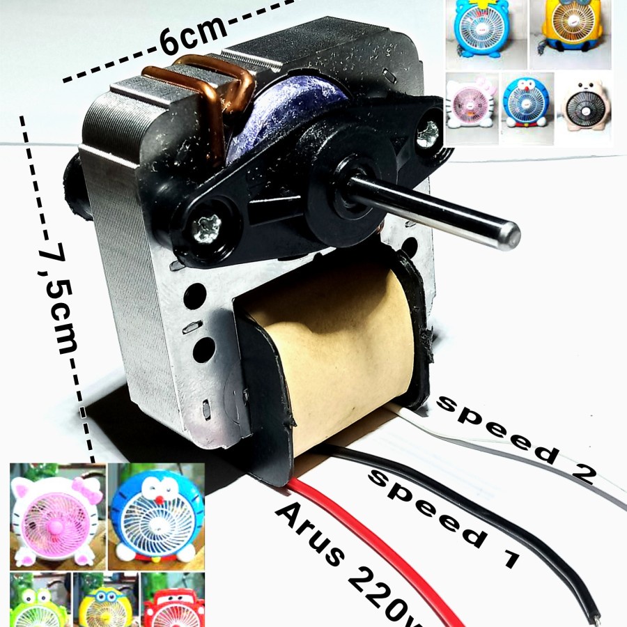 Motor Dinamo Kipas Angin Karakter 6 7 8 Inch Dinamo Kipas Angin 6 7 8" Umum