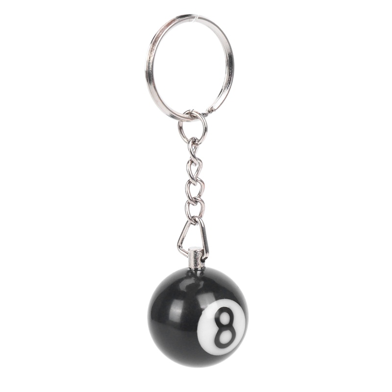 2x Gantungan Kunci Bola billiard key ring happy No. 8