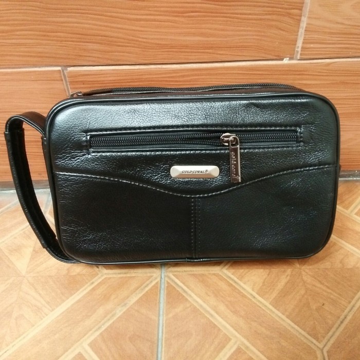 Hand Bag/Tas Tangan Kulit Import Gold Coral Ori 1010 Black