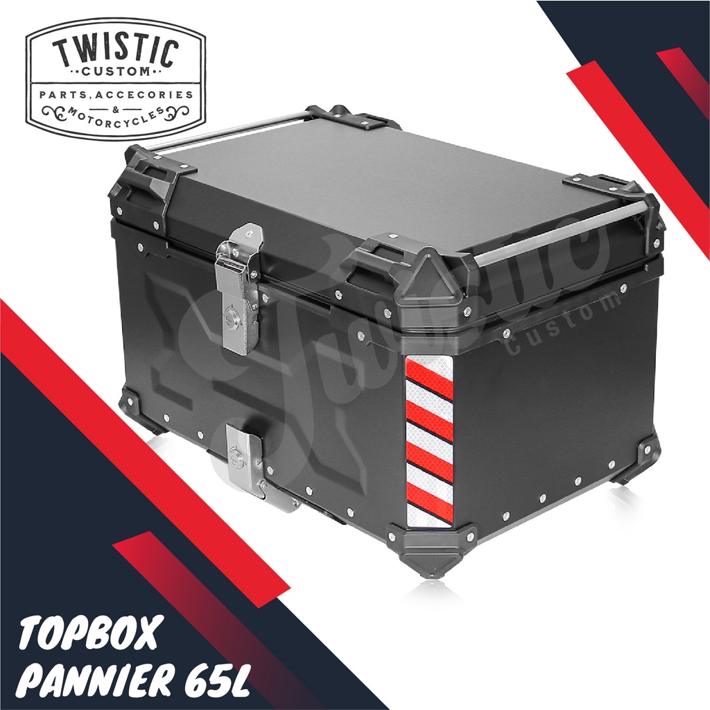 Top Box Pannier Tas Boks Bagasi Belakang Aluminium 65L 65 Liter Motor Himalayan Scram Guerilla 450 R