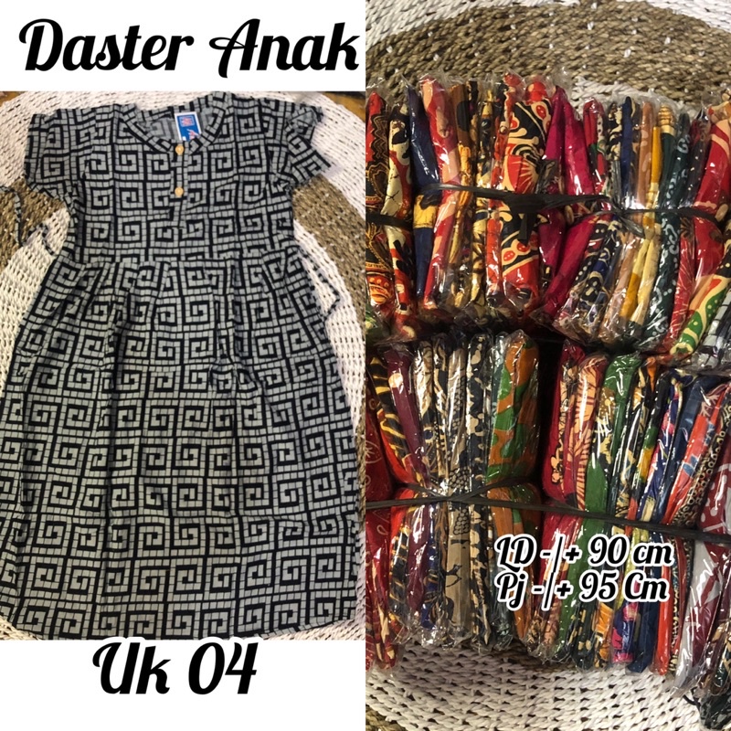 DASTER ANAK PUTRI KENCANA/DASTER BATIK ANAK MURAH/DASTER ANAK/ DRESS BATIK RAYON/DASTER BATIK RAYON 