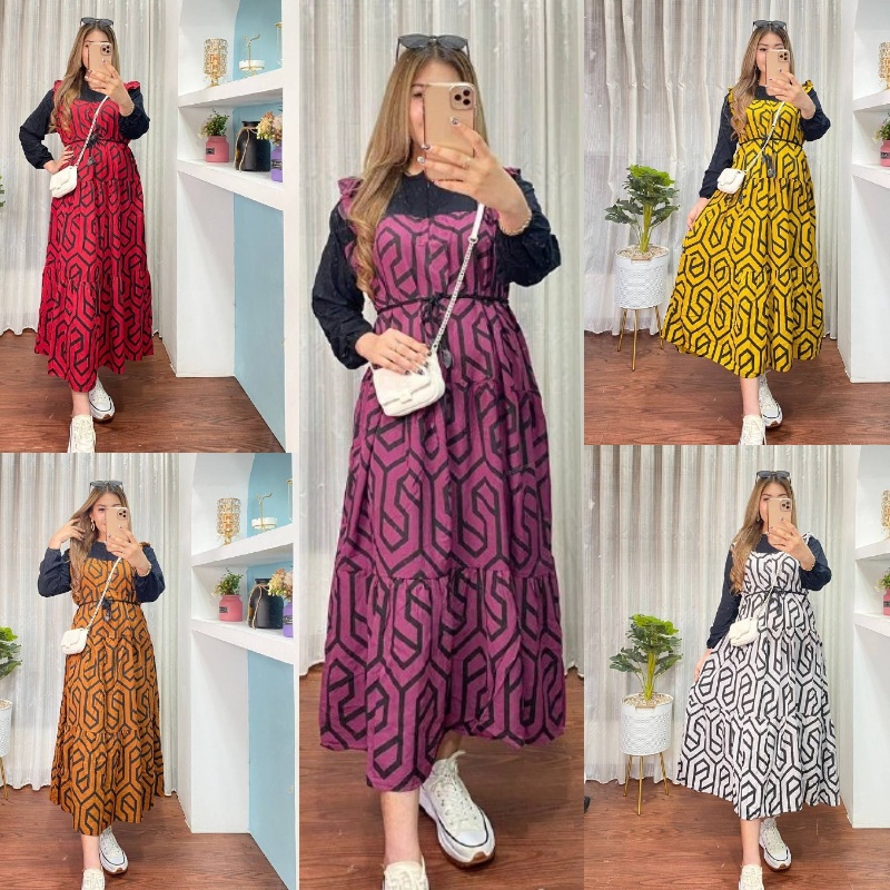 Baju Gamis Wanita Terbaru 2022 Gamis Midi Dress Belt Baju Gamis Remaja Kekinian Baju Muslim Wanita G