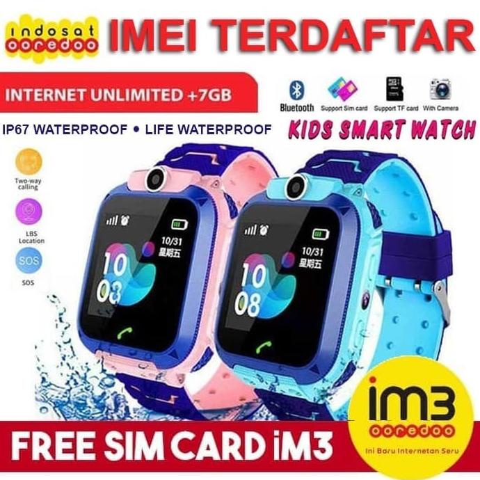 Dennos W33 WATERPROOF Kids Smart Watch Q12 Q12B Anak Jam Tangan - PINK