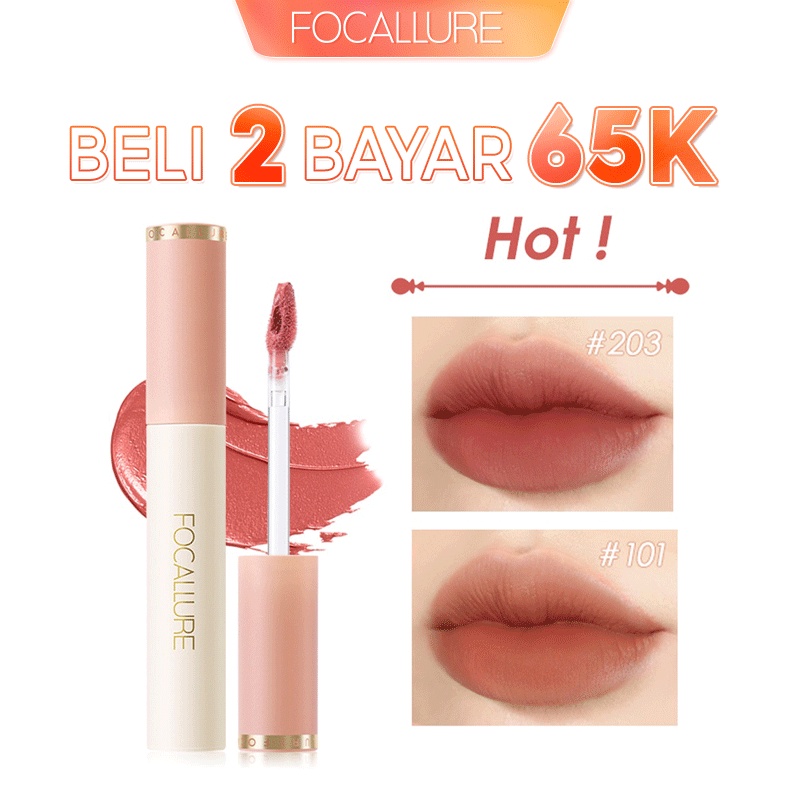 【BPOM】FOCALLURE Nude Lip cream Lipstik - Super anti air MakeUp