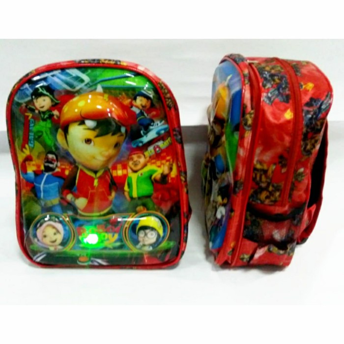 NEW Tas Ransel Boboiboy boboboy Boboi bobo boy boi nyala lampu timbul 3D - Merah