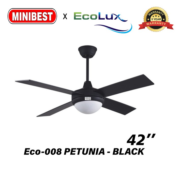 MB Kipas Angin Lampu Gantung Ecolux tipe Eco-008 PETUNIA - SILVER