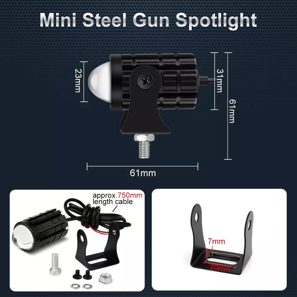 Lampu Tembak Sorot LASER GUN LED VINYX D2 Mobil Motor 30Watt 2 Warna Putih Kuning Mini 30 Watt 30W Lasergun