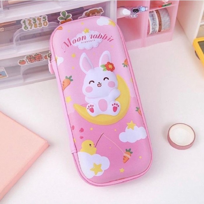 

Kotak Pensil Anak SD TK Paud model 3D Lucu - Bunny pink