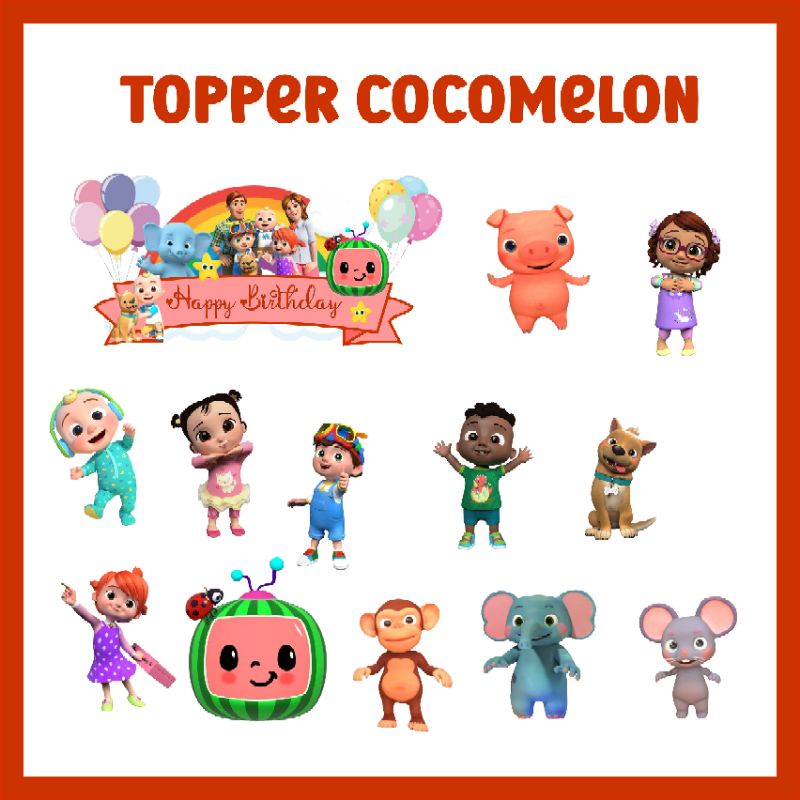

Topper Cocomelon Dekorasi Kue Cupcake Coco Melon