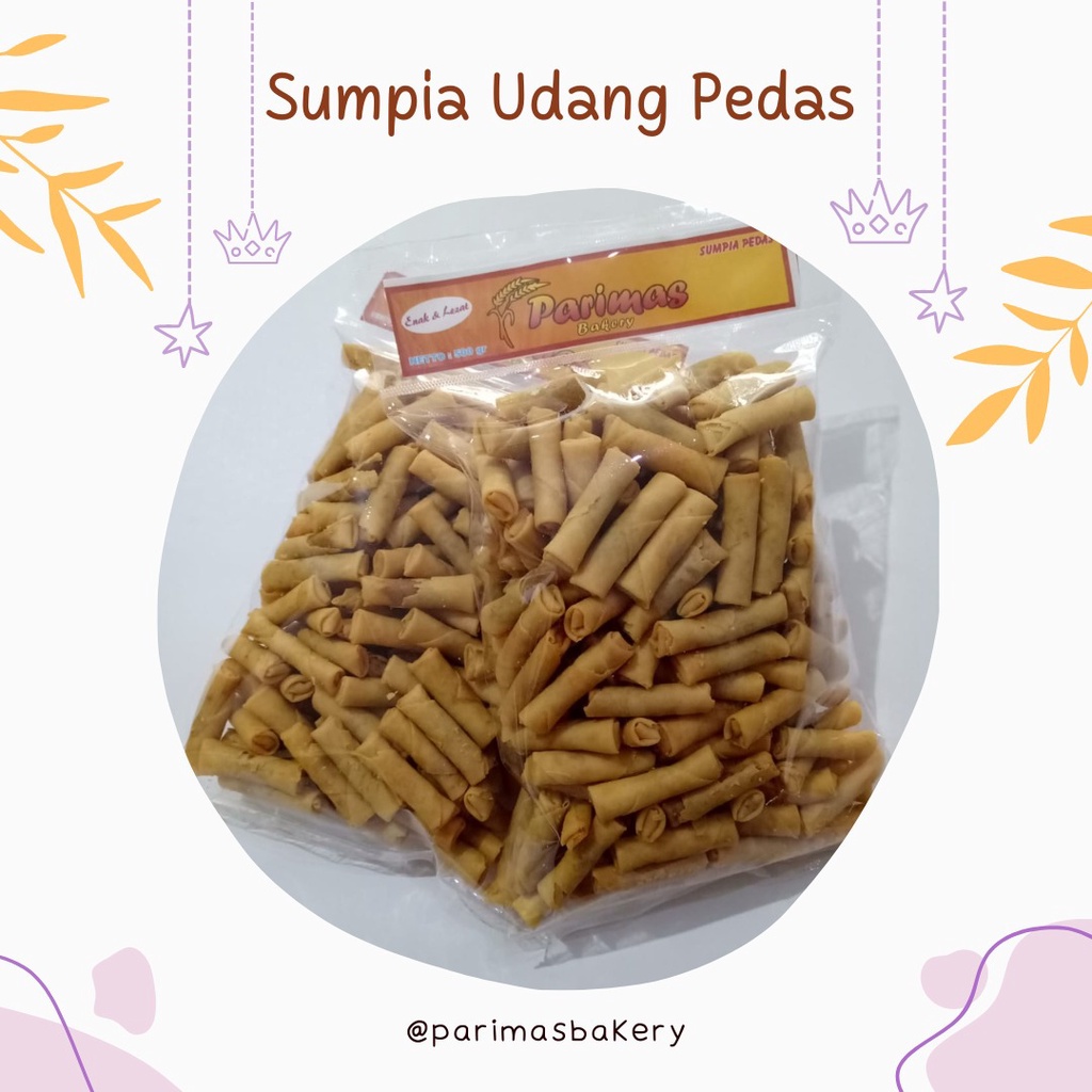 

SUMPIA UDANG PEDAS camilan sumpia udang pedas enak gurih