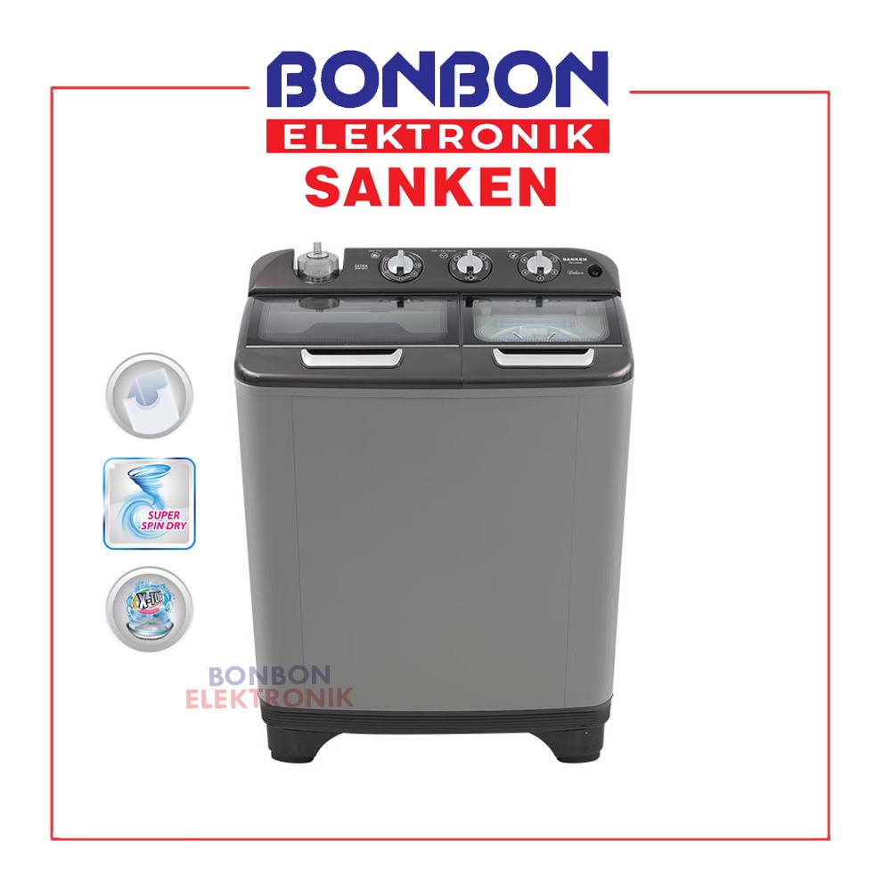 Sanken Mesin Cuci 2 Tabung 10 Kg TW-1127GSL / TW 1127GSL
