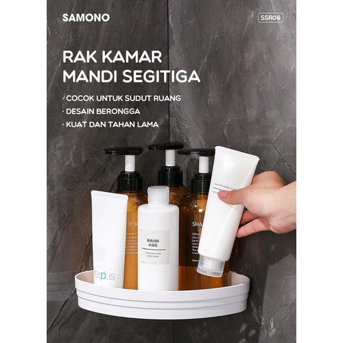 Samono Shelf Segitiga Toilet Rack White Rak Sudut Gantung