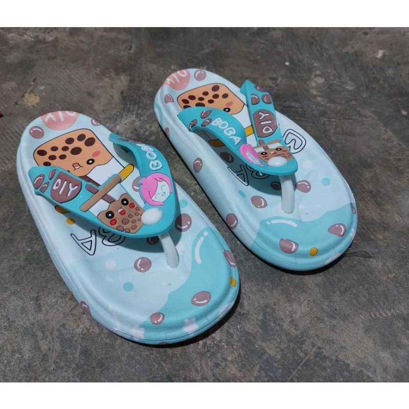 Sandal jepit anak perempuan sandal karet motif boba