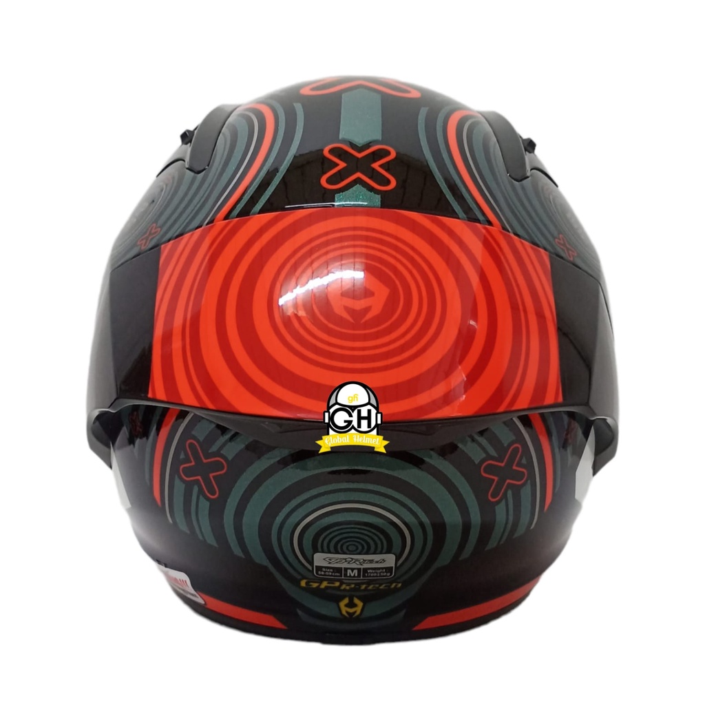 NHK HELM GPR TECH STREET TARGET BLACK RED GLOSSY GP R TECH