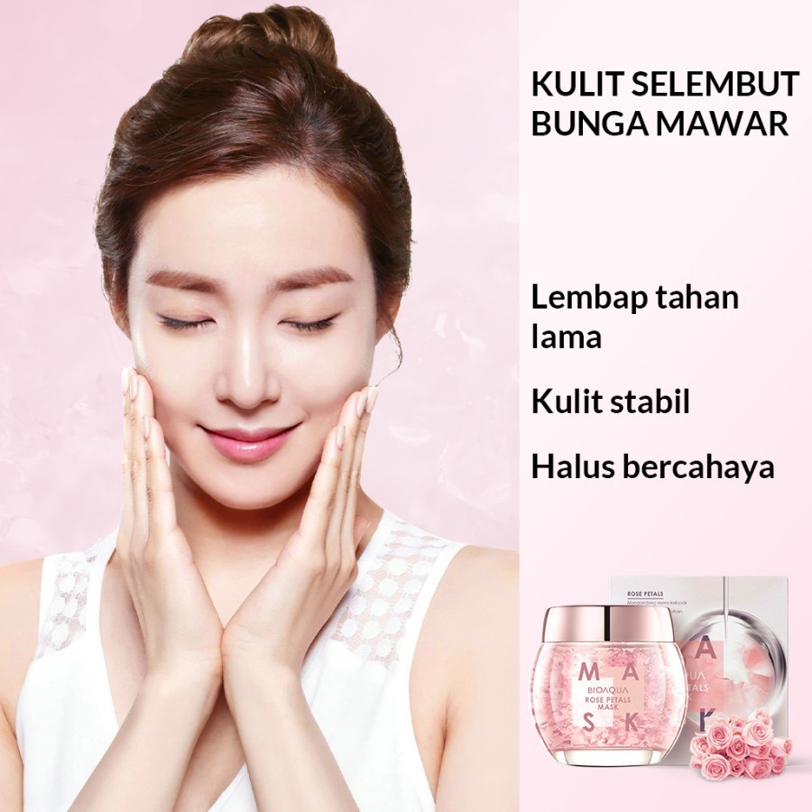 BIOAQUA Rose Petals Mask 120 gr masker wajah perawatan fresh hidrating