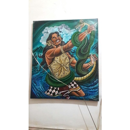 lukisan kanvas bima sena
