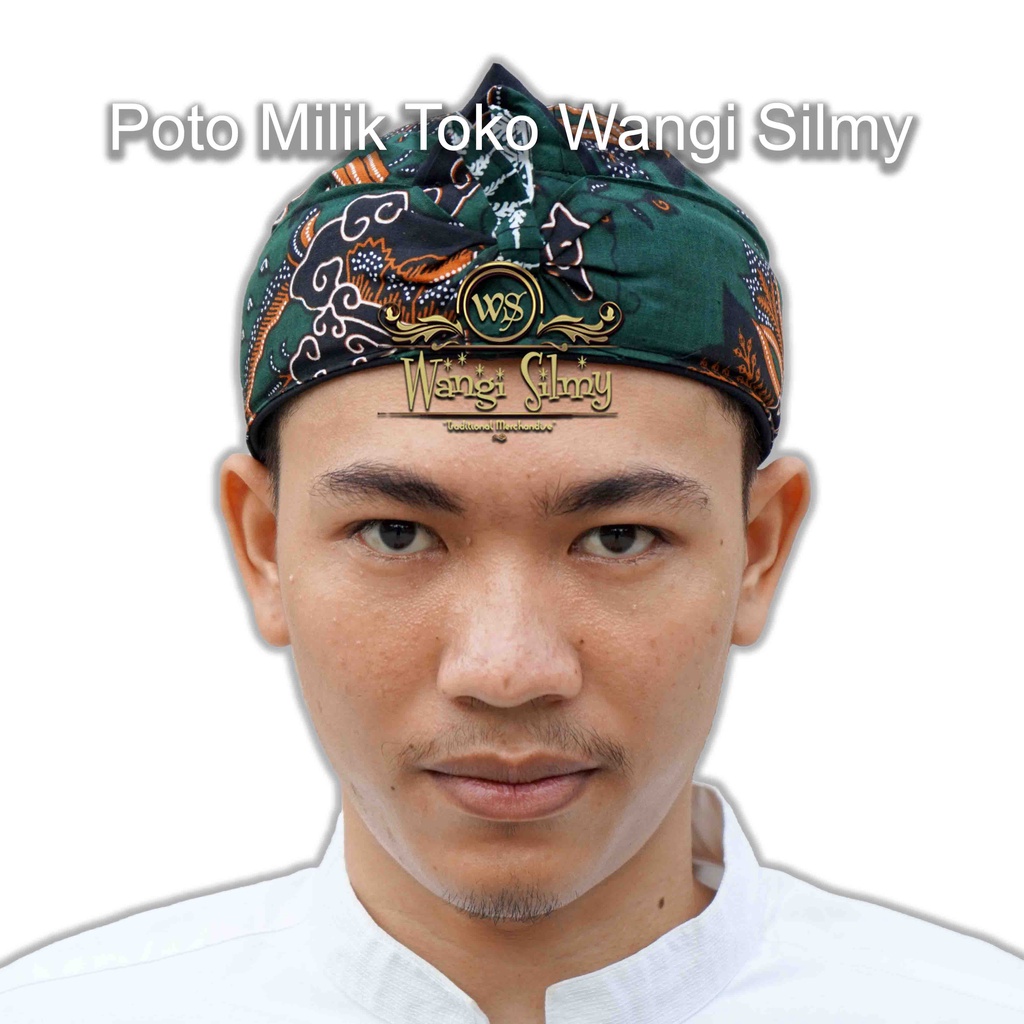 RB Iket Sunda Batik Singa Barong Khas Cirebon - Blangkon Sunda Motif Batik Cirebon - Blangkon Iket