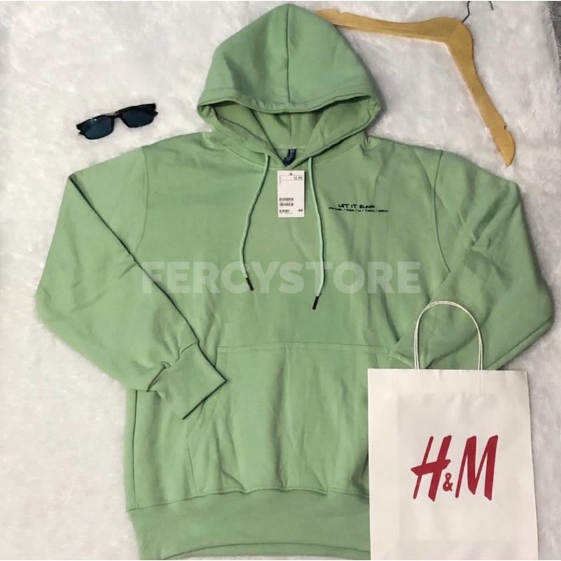 Hoodie H&M Let It Bloom Cowok Cewek / Sweater HnM Let It Bloom , Free Paperbag HnM