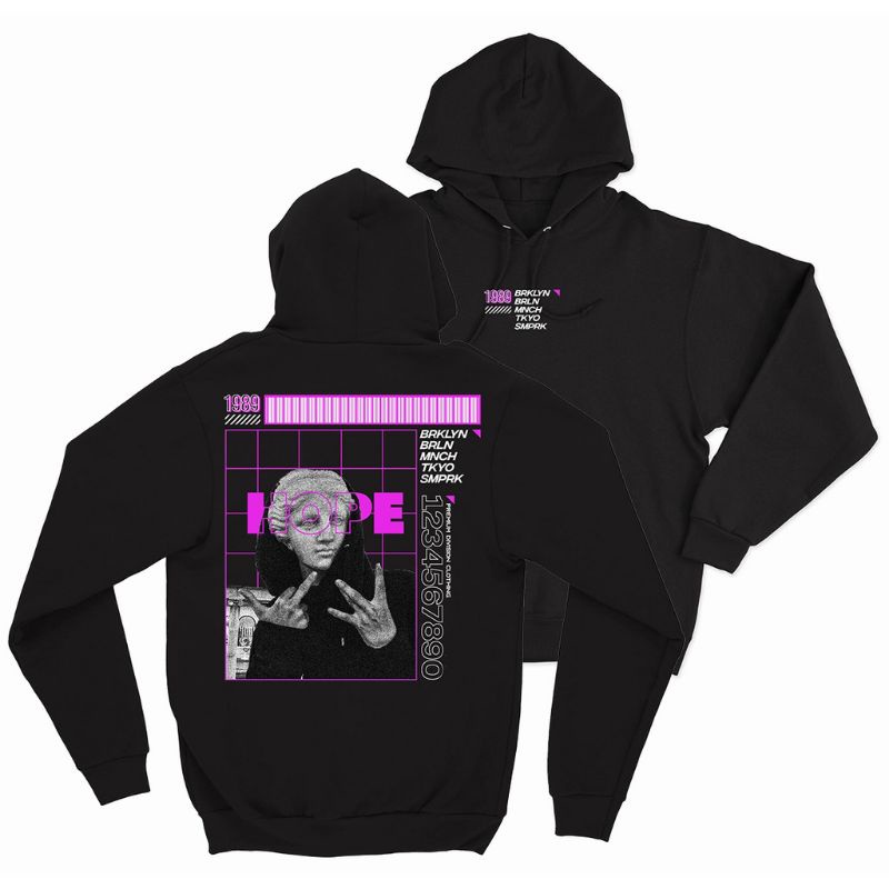 Hoodie Ungu HOPE 1989 Hoodie Depan Belakang Keren
