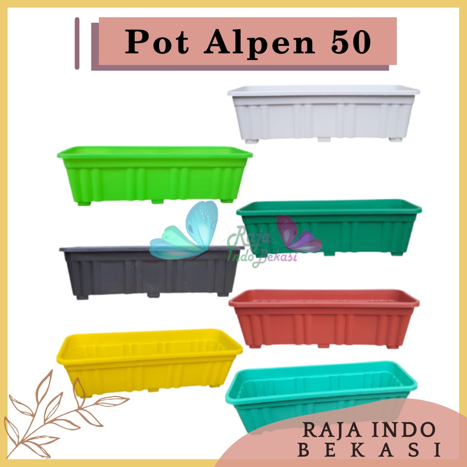 Pot Panjang Alpen 50 Putih Hitam Hijau Coklat Merah Bata Pot Bunga Segi Panjang 50cm 70cm Pot Panjang Hw Highway High Way 55 Pot Panjang Plastik Putih Murah Gantung - Pot Panjang 50