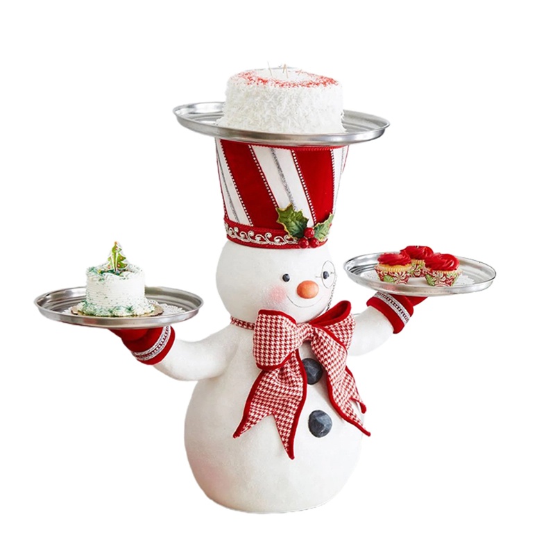 Zzz Rak Holder Permen / Snack / Buah Desain Snowman Natal Kreatif