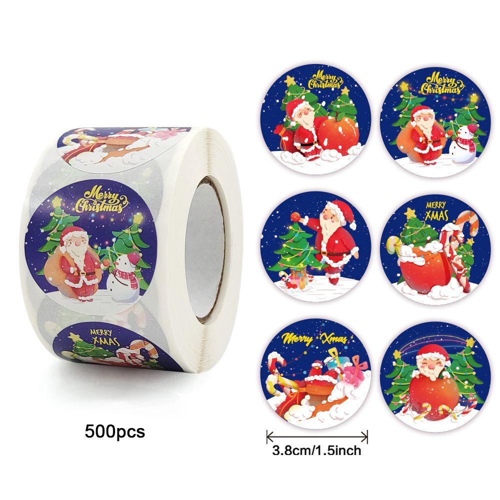 Solighter Stiker Kertas Permen Kemasan Kado Multi-Fungsi Merry Christmas Santa Claus Stickers