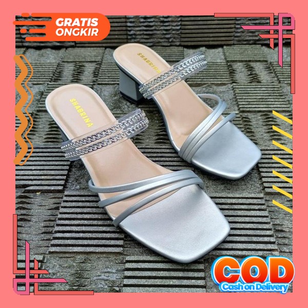 Selop Pesta Wanita High Heels Big Size 36-42 Hels Hils Sandal Sendal Hak Tinggi Pesta Remaja Wanita 