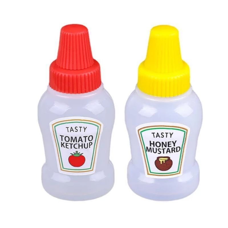 2pcs Botol Saus Tomat Anti Tumpah / Botol Saus Kecap Mini Untuk Box Makan